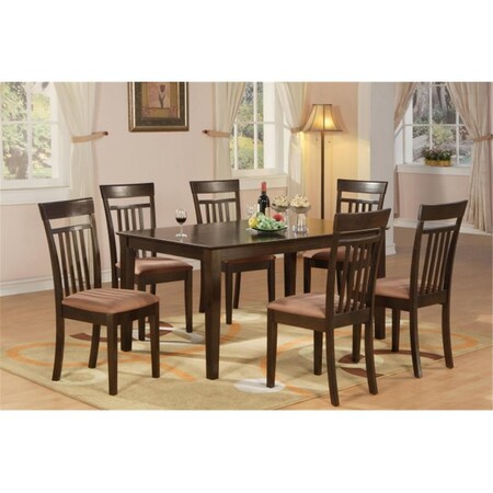 East West Furniture 7 Piece Formal Dining Room Set-Table and 6 Dining Chairs CAP7S-CAP-C
